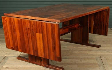 Danish Modern Rosewood Drop Leaf Table