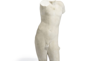 D'après l'antique Torse masculin rappelant le modèle de l'Apollon Médicis marbre 35.5 x 12.5 x...