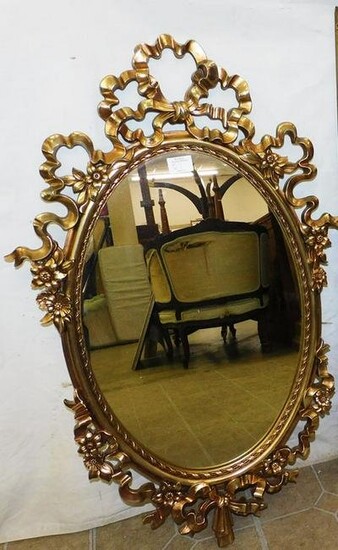 Decorative Gilt Oval Mirror