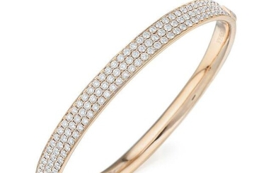 Diamond Pave Hinged Bangle Bracelet