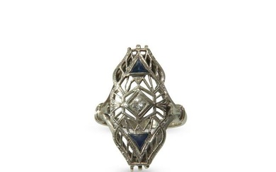 Diamond & Sapphire Filigree Ring