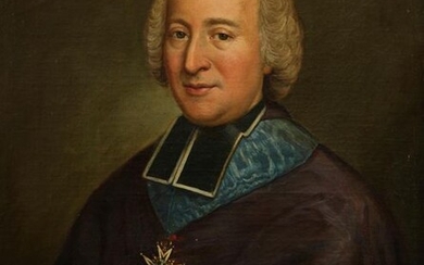 Ecole FRANCAISE du XVIIIème Portrait d'homme d'Eglise Huile sur toile...