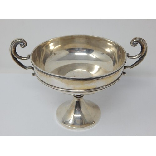 Edwardian Silver Twin Handled Trophy Style Bon Bon Dish: Hal...