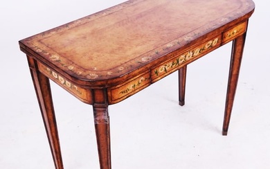 Edwardian-Style Paint-Decorated Card Table