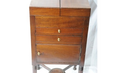 Edwardian mahogany washstand with lift-up lids, two drawers ...