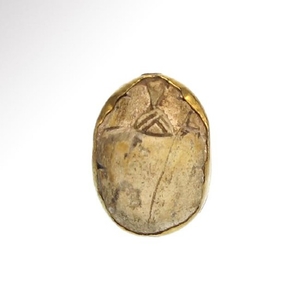 Egyptian Steatite Scarab with the Apis Bull in Gold