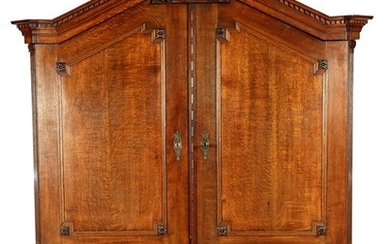 (-), Oak Empire cabinet with 4 drawers, tympanum...