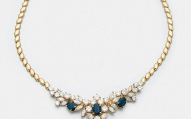 Elegant sapphire diamond necklace