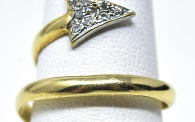 Estate 14kt Yellow Gold & Diamond Arrow Ring