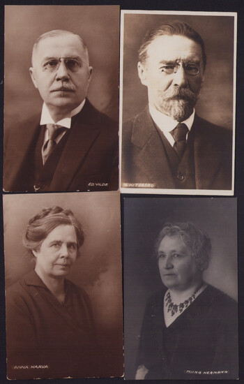 Estonia Group of postcards - M. Hermann, A. Kitzberg, E. Vilde, A. Haava before 1940 (4)