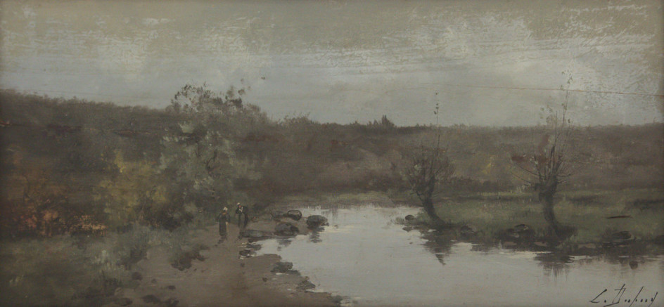 Eugene Galien-Laloue (France, 1854-1941) - Figures in the Landscape, Oil on Board.