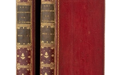 FÉNELON. Les Aventures de Télémaque. Paris, de l'imprimerie de Monsieur (Imp. Didot le Jeune), 1785. 2 vol. grand in-4, relié plein m