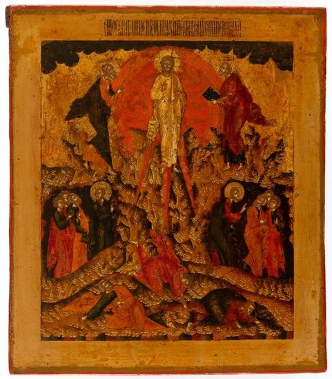 FINELY PAINTED RUSSIAN ICON SHOWING THE TRANSFIGURATION OF CHRIST