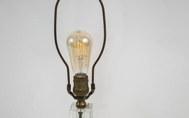 FRENCH ART DECO modernist Glass DESK LAMP ADNET 1