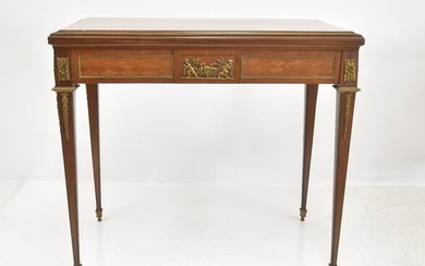 FRENCH BRONZE MOUNTED GAME TABLE