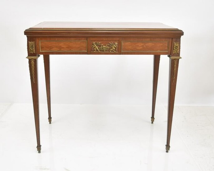 FRENCH BRONZE MOUNTED GAME TABLE