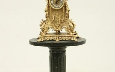 ANTIQUE FRENCH CLOCK AND PEDESTAL