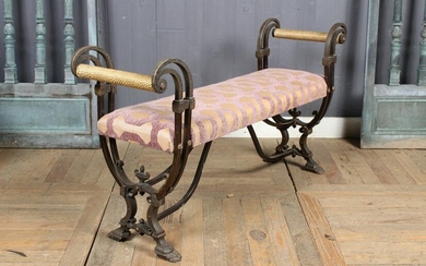Fer Forge Wrought and Cast Iron Bench