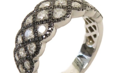 Fine Jewelry 1.25ct Diamond Ring US#6.75 18K White Gold Black