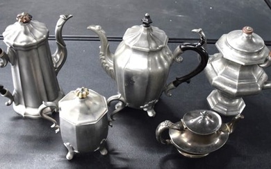 Five Piece Pewter Lot