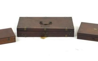 Five early 19th century and later gun cases with fitted