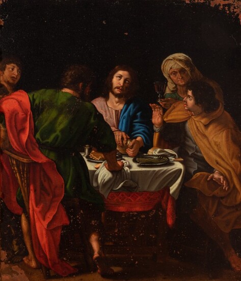 Follower of Caravaggio Late 17th / Early 18th century The Supper at Emmaus