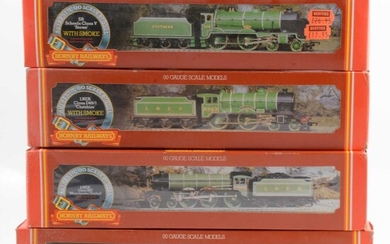 Four Hornby OO gauge model railway locomotives, R374, R053, R378; R380.