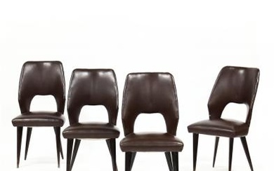 Four Italian Modern Naugahyde Chairs