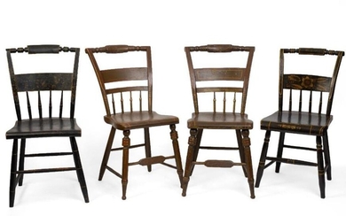 Four Paint Decorated Hitchcock Chairs.