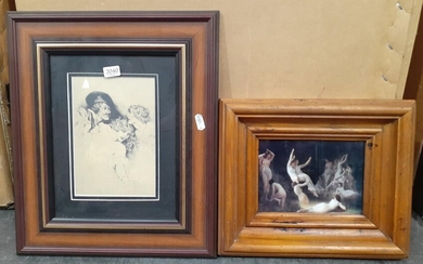 Framed Norman Lindsay Print And Another