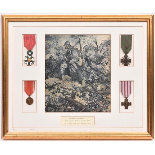 France: 2 framed displays of WWI awards: Legion of Honour 18...