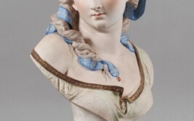 France Buste de femme et socleCréation Albert-Ernest Carrier-Belleuse (1824 Anizi le Château à 1887 Sèvres),...