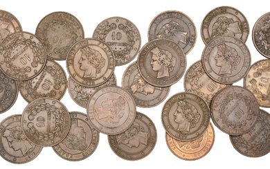 France, Third Republic (1871-1940), 10 Centimes (25), 1872a (2), 1872k (3), 1873a...