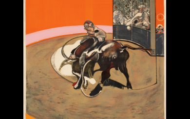 Francis Bacon ( Dublino 1909 - Madrid 1992 ) , "Étude pour une corrida" 1971 coloured lithograph cm 159.5x120 Signed lower right and numbered lower left 117/150 Published by the...