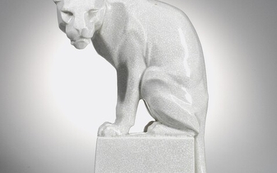 Franz Barwig, a panther, model number: 1630, model year: 1925, executed by Augarten Porcelain Manufactory, Vienna, c. 1934