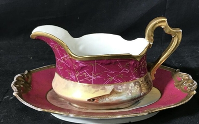 French Limoges Gravy Boat and Saucer