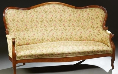 French Louis Philippe Carved Cherry Settee, 19th c.