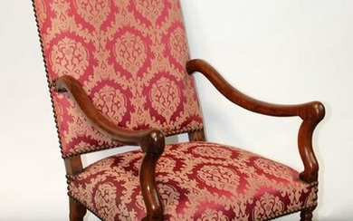 French os du mouton armchair in walnut