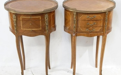 French oval pair nightstands w gallery
