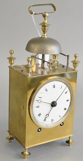 French striking capucine clock, 19th century, brass