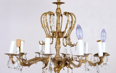 French style 10 arm brass chandelier