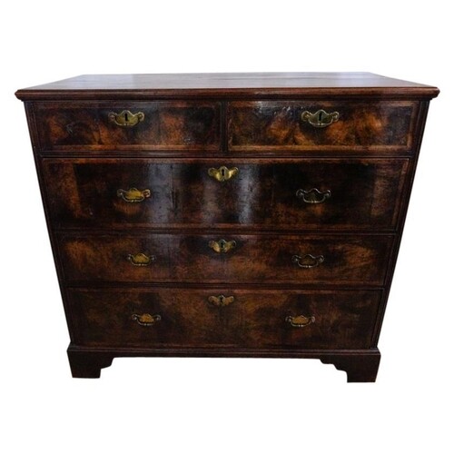 GEORGE I WALNUT CROSSBANDED CHEST OF DRAWERS CIRCA 1720 the ...
