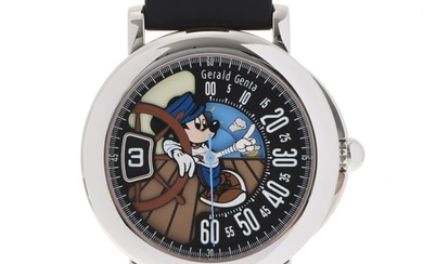 GERALD GENTA Retro Fantasy Jumping Hour 150 Limited RSF.X.10 Men's SS / Rubber Watch Automatic Black