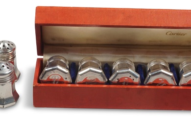 GROUP OF SILVER SALT AND PEPPER SHAKERS RETAILED BY CARTIER Height: 1 1/2 in. (3.8 cm.)