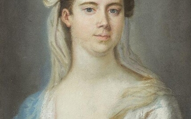 George Knapton, British 1698-1778- Portrait of a Lady; pastel on paper, 53 x 40.8 cm. Provenance: Collection of Walter Brandt.; With Abbot & Holder, London. Exhibited: Sudbury, Gainsborough's House, 'Pastel Portraiture of the 18th Century', 25 May...