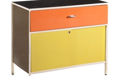 George Nelson for Herman Miller, a painted wood and metal side cabinet