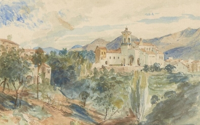 George Smith, British 1802-1838- La Cava; watercolour,...