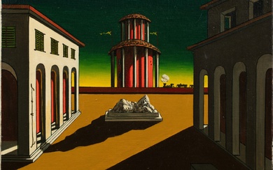 Giorgio de Chirico Piazza d'Italia (con torre ed Arianna)