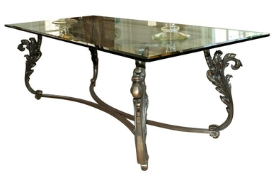 Glass Top Wrought Iron Dining Table