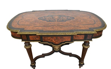 Good 19th century marquetry and ormolu mounted table